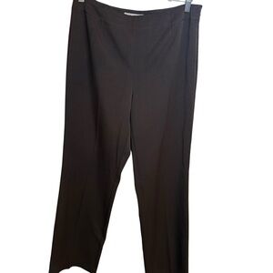 Peck & Peck | Classic Brown Straight Leg Pants with Side Zip | Sz 10